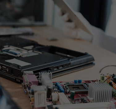 Close-up of electronic components on a table