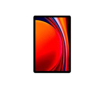 Tablet with colorful display on a white background